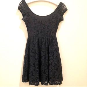 Cotton On- Navy Blue Cap Sleeve Lace Dress
